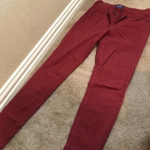 RUSTIC RED SKINNY JEANS